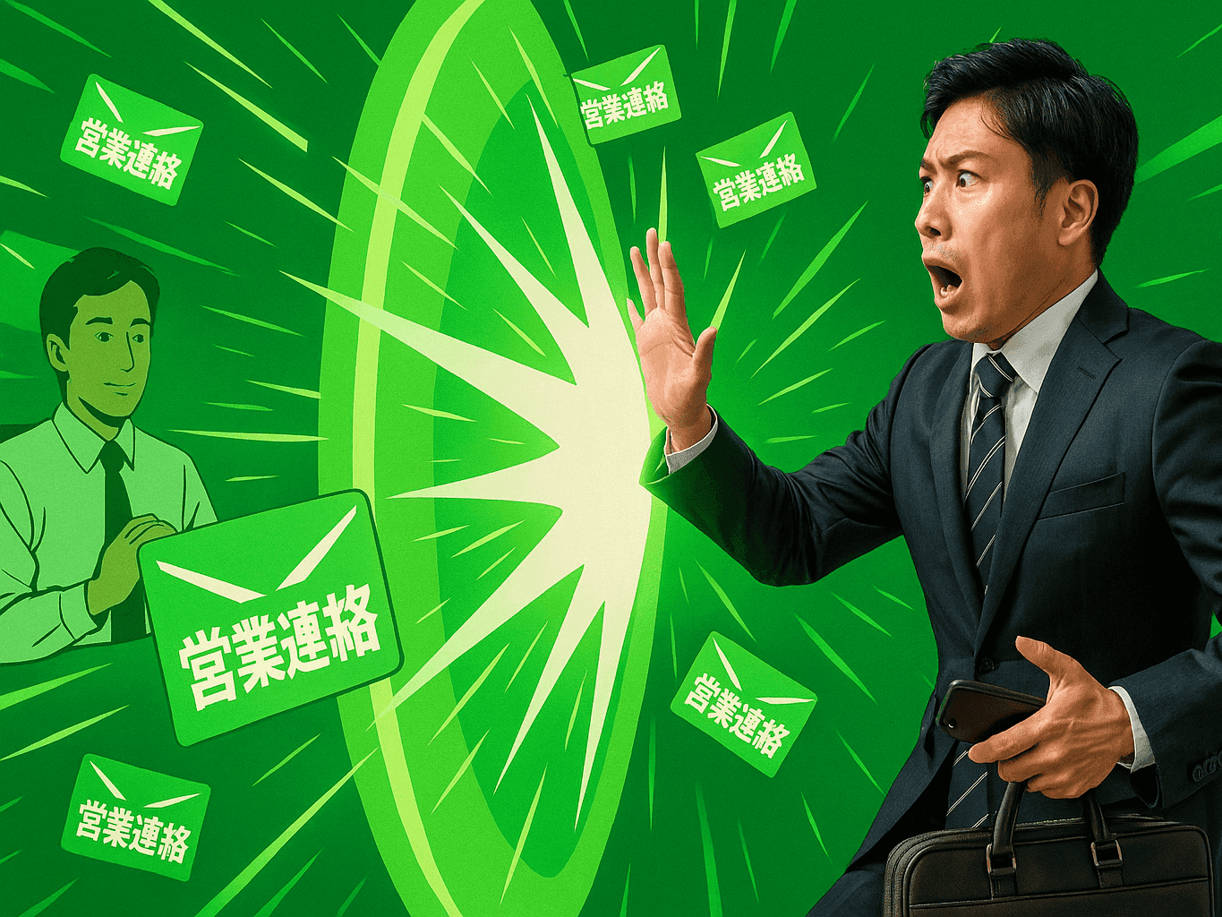 営業メールを防御する様子